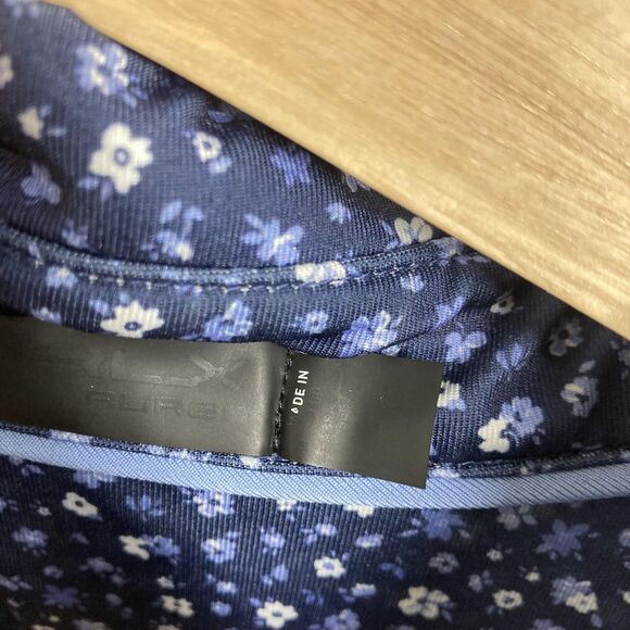 RLX Ralph Lauren Polo Shirt Mens Extra Large Navy Blue Floral Golf Performance - Picture 14 of 15